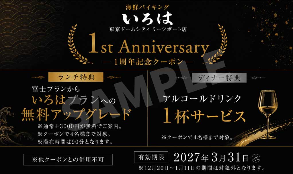 1周年記念クーポン